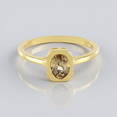 Cavill - Mandarijn Zirkoon Ring 1,68 ct - 925 Sterling Zilver Verguld - Ovaal Filigraan Design - Verstelbare Damesring Modern & Elegant