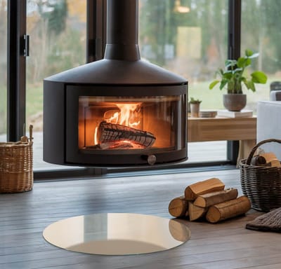 Coloray Vloerplaat Houtkachel - Vloerplaat Openhaard - 50 cm x 50 cm - Houtkachel Accessoires - Geel Vloerplaat Kachel - Onderplaat - Plaat voor Onder Houtkachel - Open Haard Accessoires - Onderplaat Voor Houtkachel
