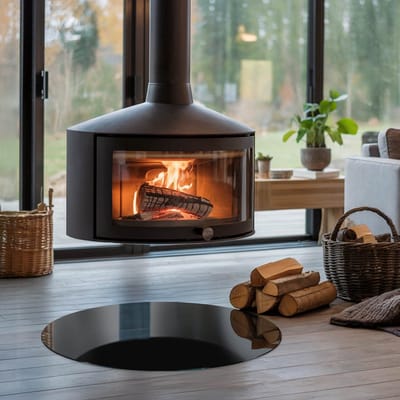 Coloray Vloerplaat Houtkachel - Vloerplaat Openhaard - 70 cm x 70 cm - Houtkachel Accessoires - Zwart Vloerplaat Kachel - Verwarmingsaccessoires - Plaat voor Onder Houtkachel - Open Haard Accessoires - Vloerplaat Voor Kachel