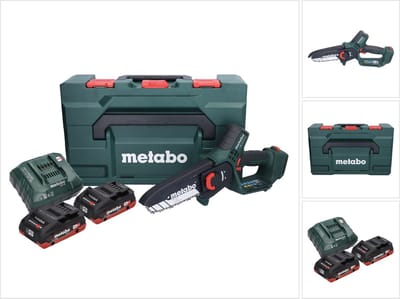 Metabo MS 18 LTX 15 accu-houtzaag 18 V 15 cm 5 m/s + 2x accu 4,0 Ah + oplader + metaBOX
