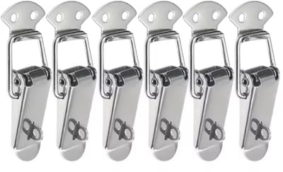 TLVX 6 stuks Sterke Spansluiting met Opening voor Slot 31x55mm – Klemsluiting – Tuimelklem – Kistsluiting – Gesp Sluiting – Meubelslot – Tuimelvergrendeling – Veilig en snel afsluiten van Kisten, Lades en Deuren