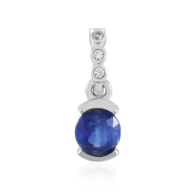 Cavill - Zilveren Hanger 925 Sterling met Nepalese Kyaniet 0,575 ct en Tanzaanse Zirkonia 0,025 ct - Elegante Blauw Rond - Sieraad Dames