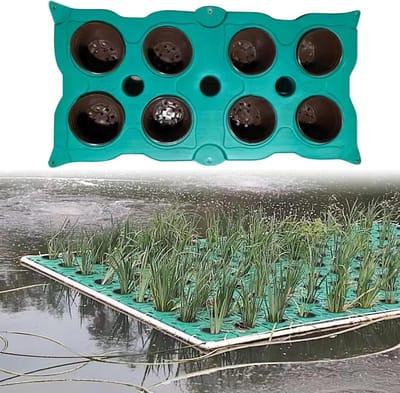 Drijvende mand - Waterplant eiland - Vijver decoratie - Flexibel design - 100 x 50 cm - Groen