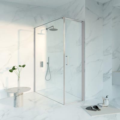 FugaFlow Eccelente Vetro Douchecabine - 60x160x200 - Profiel veiligheidsglas - anti kalk - Geborsteld RVS PVD (RVS)