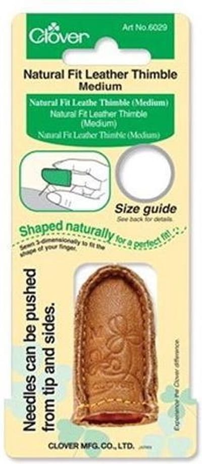 Clover leren vingerhoed medium - 16mm (5/8")