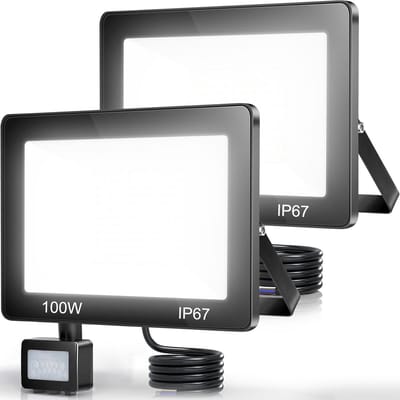 LED Buiten Spot met Bewegingsmelder - 100W - 10.000 Lumen - IP67 Waterdicht (2 stuks)
