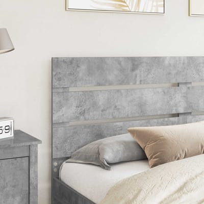 vidaXL - Hoofdbord - Beton - Grijs - Bewerkt - hout