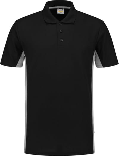 Tricorp Poloshirt Bicolor 202004 Zwart/Grijs - Maat L