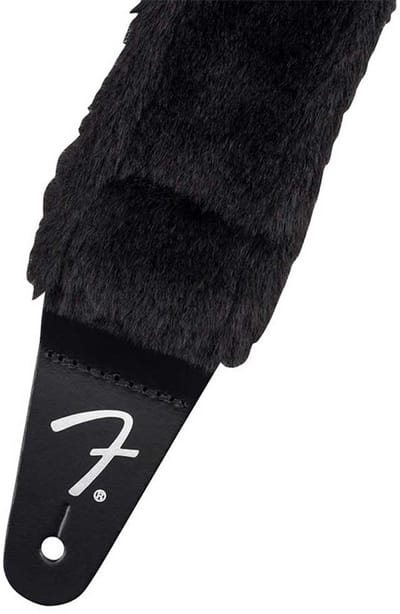 Fender Poodle Plush Strap, Black - Gitaarband - zwart