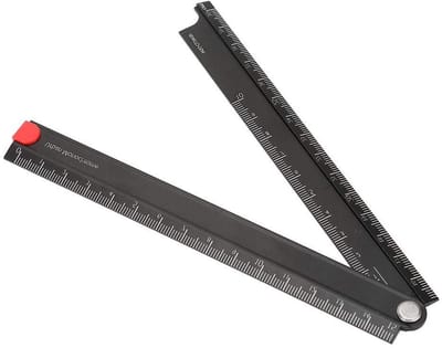 Aluminium Liniaal 0-300mm, Vouwbare 90° Hoeklijn voor Precisiewerk en Tekenmateriaal