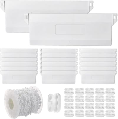 20 Stuks Lamellengordijn Ondergewicht & Ketting Set – Reserveonderdelen Verticale Jaloezieën 127mm