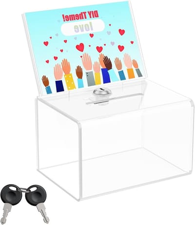 Veilige suggestiebox met inwerpopening voor geld, stalen cassette voor opslag en bescherming