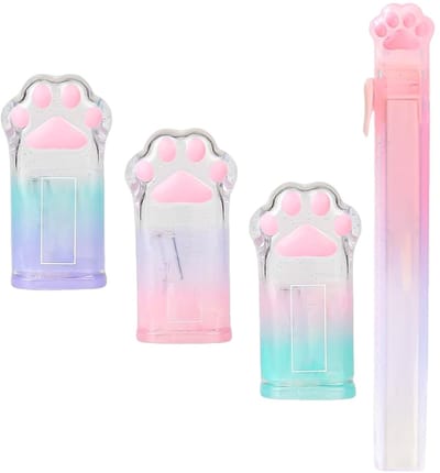 Dailygoods- Puntenslijper 3 Stuks - Handmatige Puntenslijper - Gum - Leuke Ontwerpen - Gradiëntkleuren - Geschikt Voor Studenten - Schrijfaccessoire