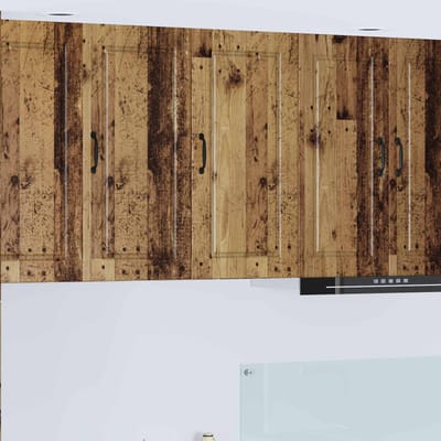 vidaXL - Wandkast - PORTO - Oudhout - 40 - x - 31 - x - 80 - cm - Bewerkt - hout