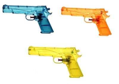 Krüger Waterpistool - geel - kunststof - 20 cm - transparant - speelgoed