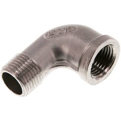 1/2'' NPT x 1/2'' NPT F/M RVS L-Fitting 90graden 16 Bar