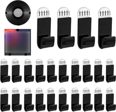 24 Stuks Vinyl Platenhouders, Wandplatenhouders, Zelfklevende Acrylplanken voor Vinyl Record Display en Organisatie