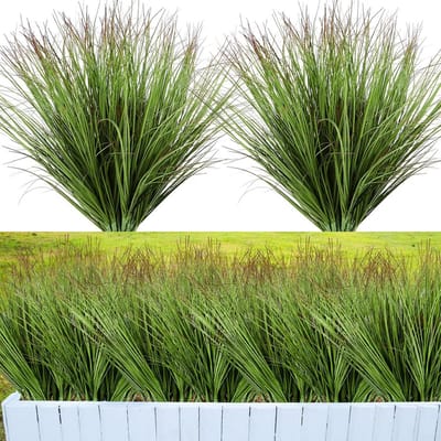 48x Kunstgras Planten Nep Groen voor Binnen en Buiten - UV-bestendig Siergras Decoratie