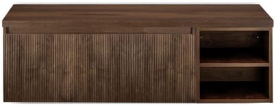 Frozen 3D Badmeubelset 140 cm - Greeplijst in Kleur - Wastafel Regaalkast met Bovenblad Dark Oak
