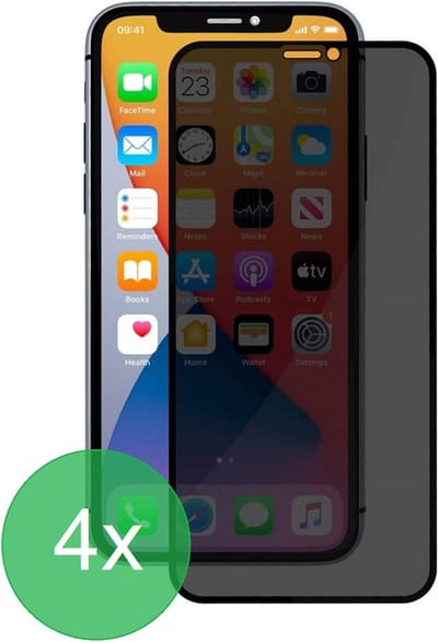 4x Screen protector Geschikt Voor: Geschikt Voor: iPhone 11 / XR Privacy Full Screenprotector - volledige glas - bescherming - beschermglas - Anti Spy - ZT Accessoires