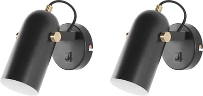 TYRIA - Wandlamp set van 2 - Zwart - Metaal