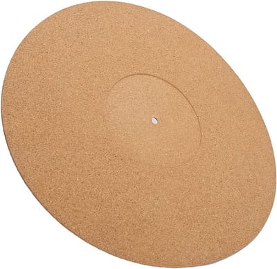 Platenspeler Mat - Platenonderlegger Slipmat - Muziek Luisteren - Anti-Statisch Kurk - 30 cm Diameter - Natuurlijk