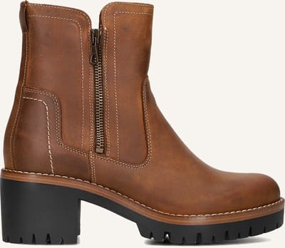 AYANA 854 Enkellaarsjes - Enkelboots met rits - Dames - Bruin - Maat 39