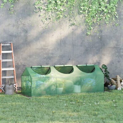 MEUNIQ Tomatenkas 180 x 60 x 60 cm met oprolbaar raam en ritssluiting, mini kweekkas met PE afdekking en stalen frame voor tuin of balkon, donkergroen