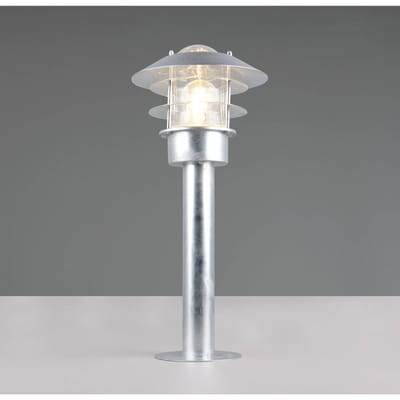 Trio Lighting Sokkellamp Ruvuuma, zinkkleurig, hoogte 50 cm, metaal, IP44