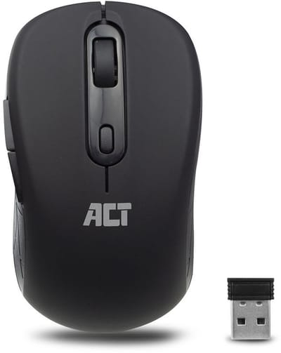 ACT Muis Draadloos - Optisch - 1600 DPI - 2.4Ghz USB Mini Dongel  - Lichtgewicht - AC5125 Zwart