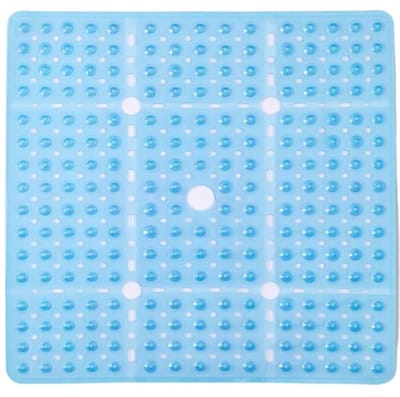 Antislip Douchemat - Blauwe Badmat voor Kleinen en Ouderen - 27x27 cm