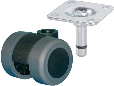 dörner + helmer 761340 Dubbele wielen Wieldiameter: 35 mm Draagvermogen (max.): 70 kg 1 stuk(s)