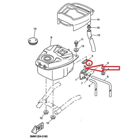 Filtre de Robinet à essence pour scooter MBK 50 Spirit 2000 4UY-F4501 Neuf