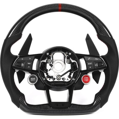 Mises à niveau vers un nouveau style Volant en fibre de carbone Remplacement pour RS3 RS4 RS5 RS6 RS7 TT R8 2010‑2021