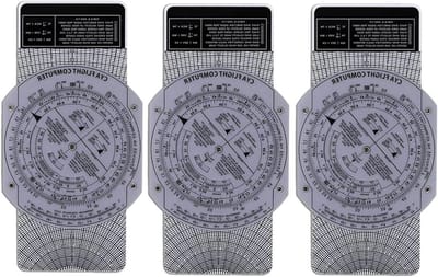 Vluchtcomputer - Rekenliniaal Plotter - Vliegplanning Berekenen - Analoge Rekenmachine - 23 x 13 x 6 cm - Grijs