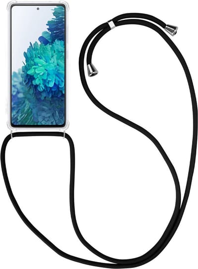 Hoesje - Geschikt voor Samsung Galaxy S20 FE - Met Koord - Shock Proof - Siliconen Case - Telefoonkoord - Back Cover - Telefoon Hoes Shockproof - Telefoonketting - Telefoonhoes - Transparant