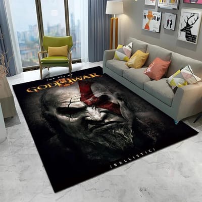3D God of War Spellen Tapijt Huis Woonkamer Slaapkamer Bank Deurmat Decor Kinder Speelruimte Tapijt Antislip Mechanisch Wasbare Vloermat 40x60cm