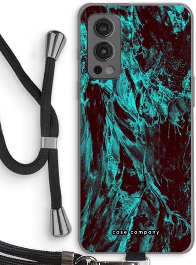 Case Company® - Hoesje met koord geschikt voor OnePlus Nord 2 5G hoesje met Koord - Ice Age - Telefoonhoesje met Zwart Koord - Bescherming aan alle Kanten en Over de Schermrand