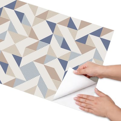 Coloray Meubel Wrap Folie - Beige Meubelfolie - 50x100 cm - Wrapfolie Keuken Geometrische patronen - Decoratiefolie - Geometrische Meubelfolie - Meubel Wrap Folie - Woonkamer decoratie - Achtergronden en patronen