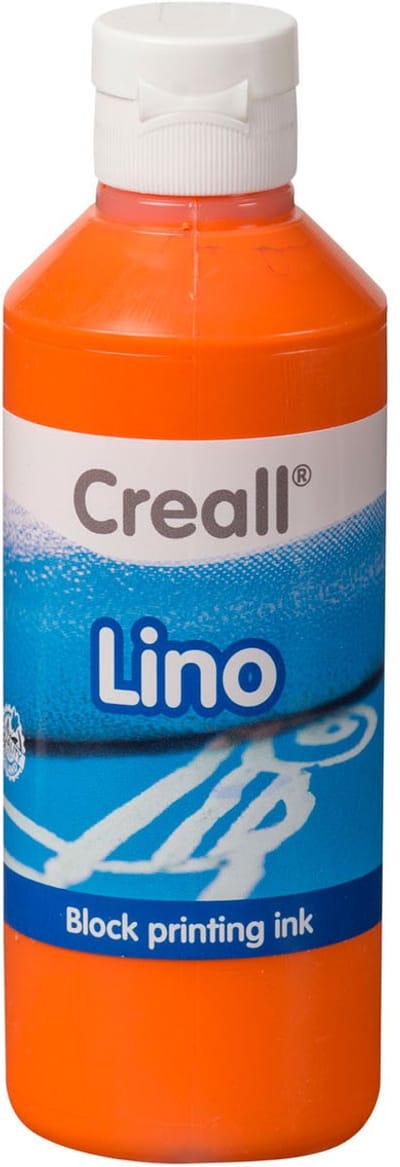 Creall lino blockprintverf oranje 250ml - creatieve verf voor kinderen.