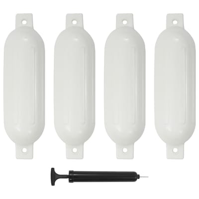 vidaXL - Bootstootkussens - 4 - st - Ø - 14x50 - cm - PVC - wit