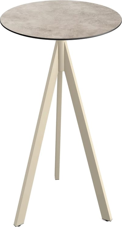 Essentials Infinity Tripod Statafel Zand Frame + Moonstone HPL 70 cm - 140061370 - Horeca & Professioneel