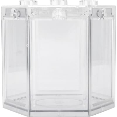 Kleine Visbak Hexagonale Vorm Stapelbaar Draagbaar Mini Aquariumtank voor Kantoor DecoratieZwart schoon