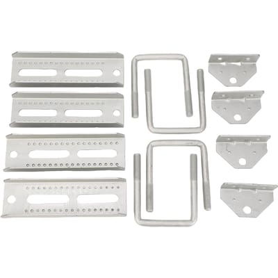 4 Stuks Boot Trailer Steunbalken Kit 8 inch Verzinkt IJzer 2 Laags Dwarsbalk Bevestigingsmateriaal Verstelbare Hoogte white