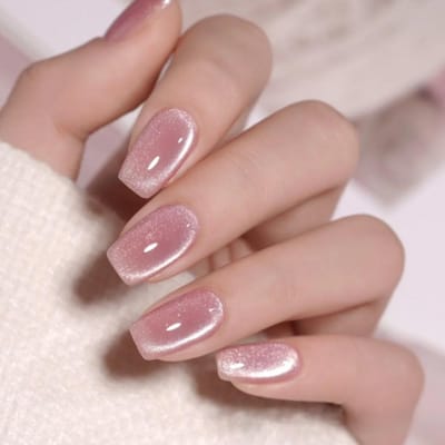 24 stuks Cat's Eye Valse Nagels Valentijnsdag Vierkante Kop Franse Balletnagel Druk op Nagels Waterdichte Faux Vingernagels MY-2-9