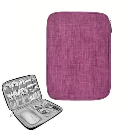 Travel Kabel Organizer Tas - Paars - Opbergtas voor Kabels en Accessoires - Feestdagen - Cadeau - Sinterklaas - Kerstmis - Draagbare reisetui - USB-datakabels, opladers, stekkers en andere elektronische accessoires - opbergtas