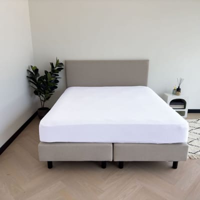Kayori Tara Molton Hoeslaken Jersey Stretch - 90-100x200-220cm - Matrasbeschermer - Biologisch Katoen - Wit
