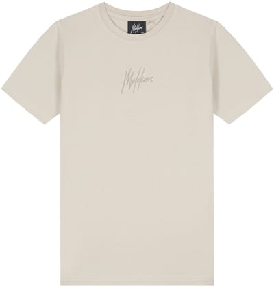 Malelions striped signature t-shirt in de kleur ecru.