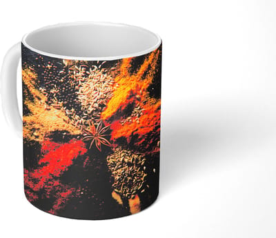 Mok - Koffiemok - Specerijen - Explosie - Oranje - Mokken - 350 ML - Beker - Koffiemokken - Theemok