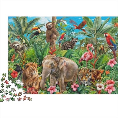 Tropische Regenwoud Puzzel - Jungle Legpuzzel - Ontspannen en Decoreren - Nauwkeurig Gesneden Stukjes - 70 x 50 cm - Stijl-8